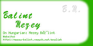 balint mezey business card